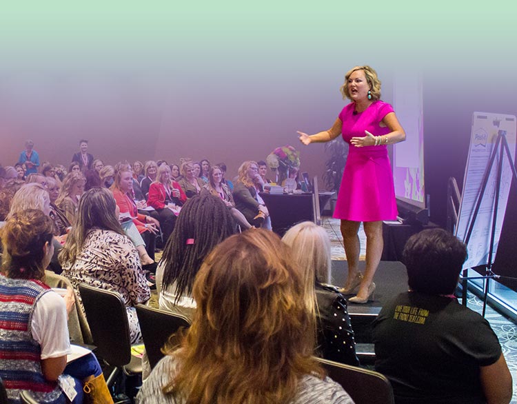 Jessica Butts speaking at a public event